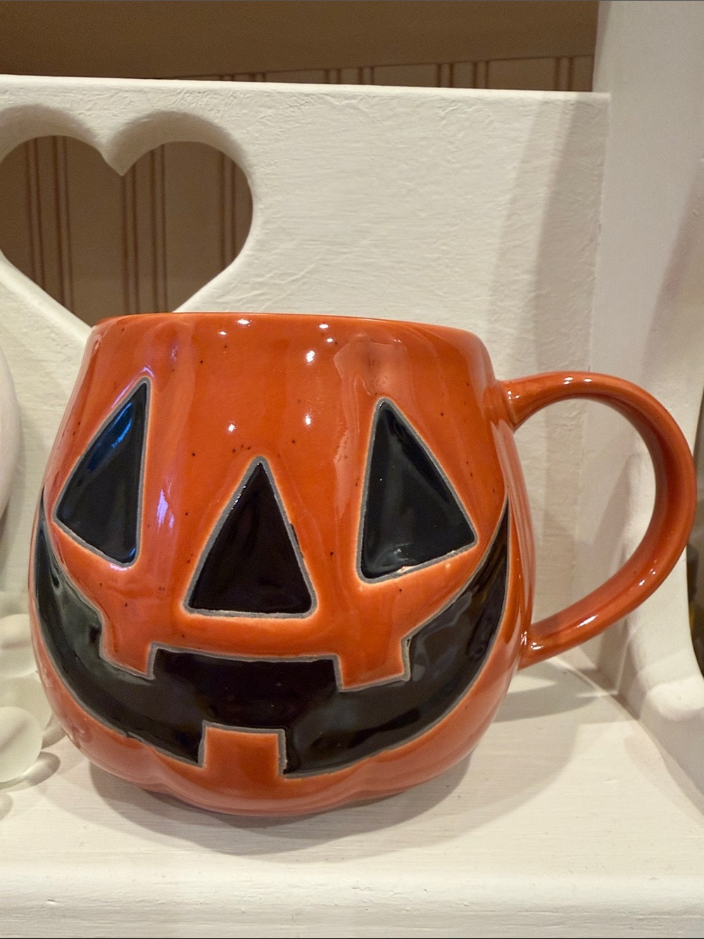 Large Ceramic Pumpkin Jack-O'-Lantern Mug